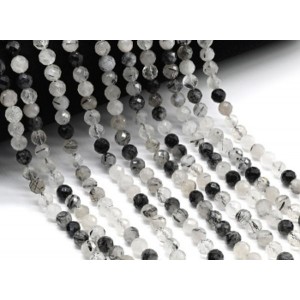 Бусины из турмалинового кварца (волосатик) шарик гр.6мм, 39см, 63 бусины