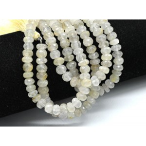 Бусины из рутилового кварца (волосатик золотой) рондель гр.6-7мм, 19,5см, 44 бусины, 14г