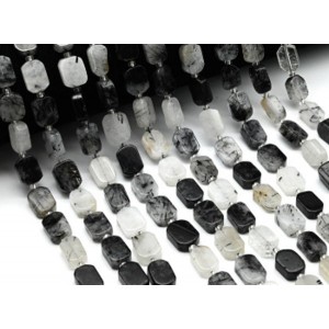 Бусины из турмалинового кварца (волосатик) прямоугольник 9*12мм, 37см, 27 бусин Бусины из турмалинового кварца (волосатик) прямоугольник 9*12мм, 37см, 27 бусин