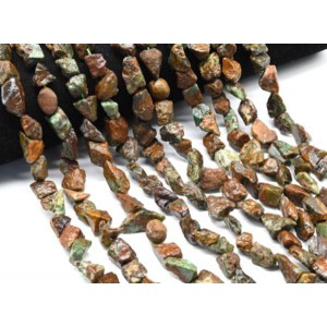 Бусины из хризопраза галтовка 10*15мм, 39см, 30 бусин