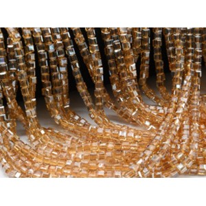 Бусины из циркона кубик гр.4*4мм цвет сепия, 40см, 100 бусин