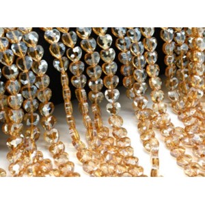 Бусины из циркона сердце 8*8мм цвет сепия, 40см, 53 бусины