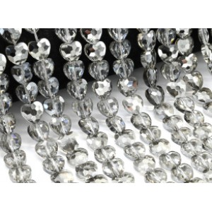 Бусины из циркона сердце 10*10мм цвет дымчатый, 41см, 43 бусины