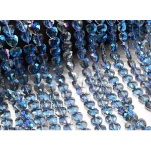 Бусины из циркона сердце 10*10мм цвет синий хамелеон, 41см, 43 бусины Бусины из циркона сердце 10*10мм цвет синий хамелеон, 41см, 43 бусины