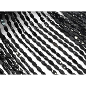 Бусины из циркона рис гр.4*8мм цвет черный, 45см, 59 бусин (иск.)