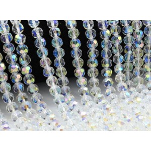 Бусины из циркона шарик гр.8мм цвет хрусталь хамелеон, 39,5см, 57 бусин (иск.)