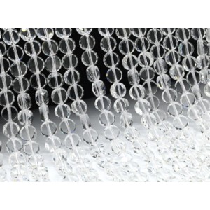 Бусины из циркона круг гр.8мм цвет хрусталь, 40см, 53 бусины (иск.)