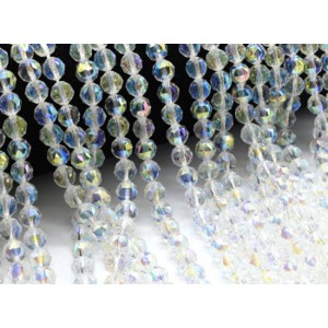 Бусины из циркона шарик гр.8мм цвет хрусталь хамелеон, 39,5см, 53 бусины (иск.)