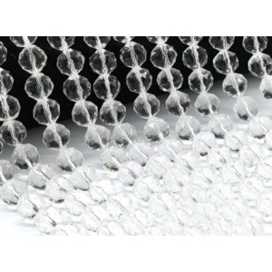 Бусины из циркона шарик гр.12мм цвет хрусталь, 39см, 34 бусин (иск.)