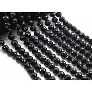Бусины из циркона шарик гр.11,5мм цвет черный, 38см, 36 бусин (иск.)