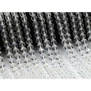 Бусины из циркона шарик гр.8мм цвет хрусталь, 40см, 57 бусин (иск.)