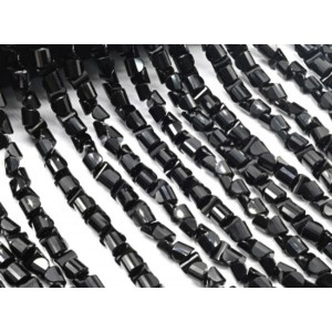 Бусины из циркона форма гр.8*7мм цвет черный, 39,5см, 76 бусин (иск.)