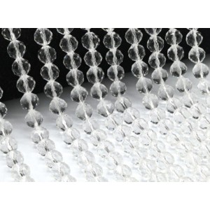 Бусины из циркона шарик гр.10мм цвет хрусталь, 39см, 41 бусина (иск.)