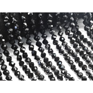 Бусины из циркона форма гр.7*7мм цвет черный, 39,5см, 57 бусин (иск.)