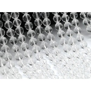 Бусины из циркона шарик гр.8мм цвет хрусталь, 40см, 53 бусины (иск.)