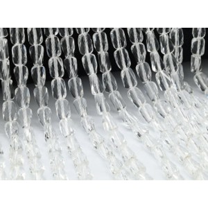 Бусины из циркона прямоугольник витой гр.6,5*9мм цвет хрусталь, 39см, 44 бусины (иск.)