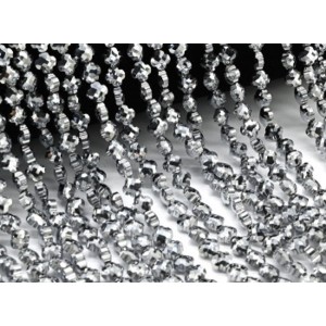 Бусины из циркона клевер гр.6мм цвет серебристый, 40см, 67 бусин (иск.)