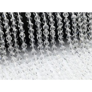 Бусины из циркона форма гр.7*7мм цвет хрусталь, 39см, 58 бусин (иск.)