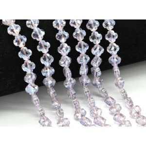 Бусины из циркона клевер гр.8мм цвет сиреневый, 40см, 50 бусин (иск.)