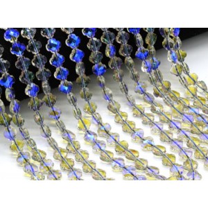 Бусины из циркона клевер гр.8мм цвет хамелеон, 40см, 50 бусин (иск.)