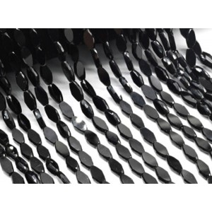 Бусины из циркона ромб гр.6*11мм цвет черный, 39см, 36 бусин (иск.)