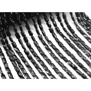 Бусины из циркона прямоугольник гр.4*7мм цвет черный, 39,5см, 60 бусин (иск.)