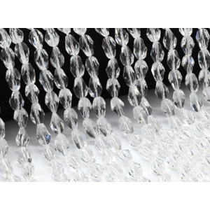 Бусины из циркона многогранник гр.8*12мм цвет хрусталь, 38см, 33 бусины (иск.)