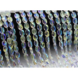 Бусины из циркона овал гр.6*8мм цвет хрусталь хамелеон, 40см, 50 бусин (иск.)
