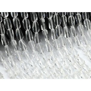 Бусины из циркона прямоугольник крученный с гранями 8*14мм цвет хрусталь, 39,5см, 29 бусин (иск.)