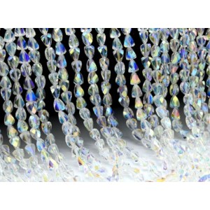 Бусины из циркона треугольник гр.4*5мм цвет хрусталь хамелеон, 39см, 80 бусин (иск.)