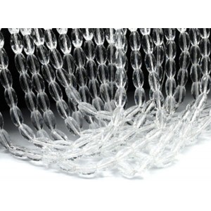 Бусины из циркона рис гр.6*10мм цвет хрусталь, 39,5см, 39 бусин (иск.)