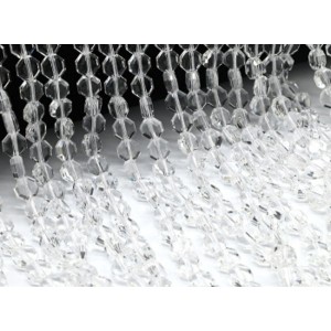 Бусины из циркона таблетка гр.7,5*7,5мм цвет хрусталь, 38см, 53 бусины (иск.)