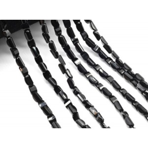 Бусины из циркона полукруг гр.4*6мм цвет черный, 38см, 77 бусин (иск.)