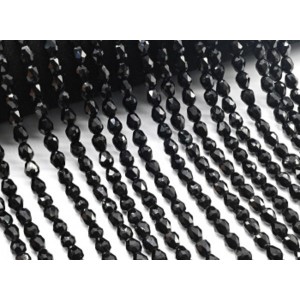 Бусины из циркона капля гр.6*7мм цвет черный, 39,5см, 55 бусин (иск.)