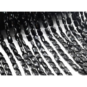 Бусины из циркона прямоугольник гр.6*9мм цвет черный, 39см, 44 бусины (иск.)