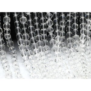 Бусины из циркона кубик гр.6мм цвет хрусталь, 39см, 65 бусин (иск.)