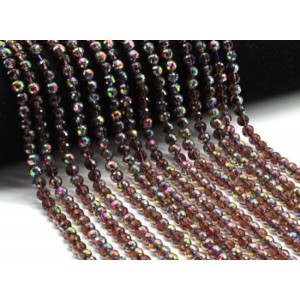 Бусины из циркона шарик гр.6мм цвет фиолетовый хамелеон, 40см, 75 бусин (иск.)