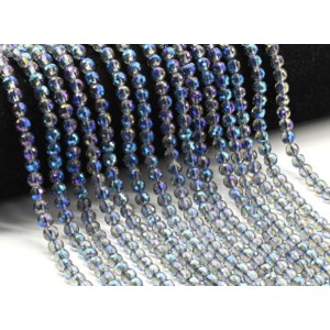 Бусины из циркона шарик гр.6мм цвет синий хамелеон, 40см, 75 бусин (иск.)