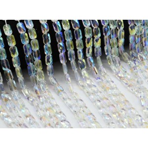 Бусины из циркона прямоугольник гр.6*9мм цвет хрусталь хамелеон, 40см, 42 бусины (иск.)