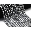 Бусины из циркона шарик гр.8мм цвет серебристый, 40см, 55 бусин (иск.)