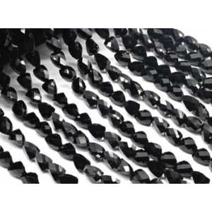 Бусины из циркона треугольник гр.7*9мм цвет черный, 39см, 43 бусины (иск.)