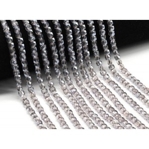 Бусины из циркона кубик гр.5*5мм цвет сиреневый, 40см, 85 бусин (иск.)