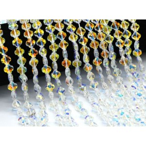 Бусины из циркона клевер гр.8мм цвет хрусталь хамелеон, 40см, 50 бусин (иск.)