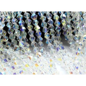 Бусины из циркона форма гр.10*9мм цвет хрусталь хамелеон, 39,5см, 44 бусины (иск.)