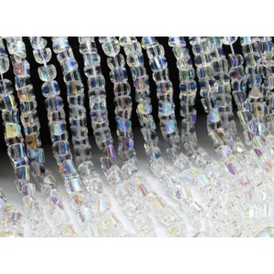 Бусины из циркона форма гр.8*7мм цвет хрусталь хамелеон, 37,5см, 75 бусин (иск.)