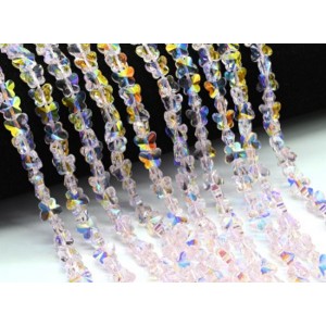 Бусины из циркона бабочка гр.6мм цвет розовый, 40см, 67 бусин (иск.)