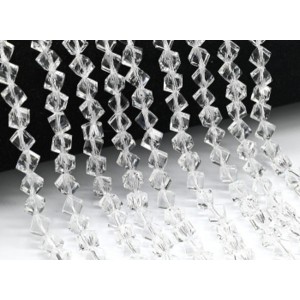 Бусины из циркона кубик гр.5мм цвет хрусталь, 39см, 58 бусин (иск.)