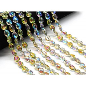 Бусины из циркона капля гр.9*12мм цвет хамелеон, 41см, 35 бусин (иск.)