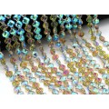 Бусины из циркона клевер гр.8мм цвет хамелеон, 40см, 50 бусин (иск.)