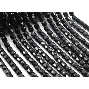 Бусины из циркона бочонок гр.8*8мм цвет черный, 39см, 48 бусин (иск.)
